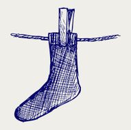 Socks made of a clap in clothesline