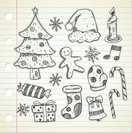 set of Christmas doodle N2