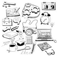 vector Business doodles Sketch set