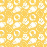 Seamless pattern outline delicious pastries