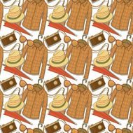 Seamless pattern with elements of the hipster