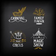 Circus and carnival vintage design label elements N6