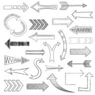 Black and white sketched arrow icons