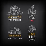 Lunch menu logo and badge design N7