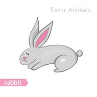 Vector cute little rabbit isolated background