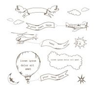 set of doodle banners