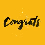 Decorative card Hand lettering Congrats