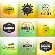 Retro summer label doodle sketch style vintage calligraphic design card N13