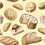 Pastry seamless pattern