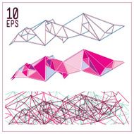 Set of simple geometric abstract colorful figure with triangles