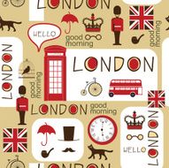 retro British newspaper seamless pattern