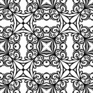 Vector Seamless Vintage Black and White Lace Pattern N68