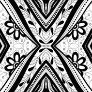 Vector Seamless Abstract Black and White Tribal Pattern N90