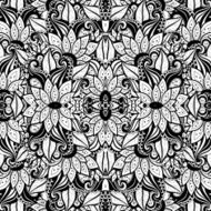 Vector Seamless Abstract Black and White Tribal Pattern N92