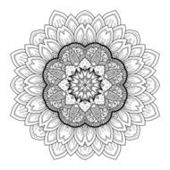 Vector Beautiful Deco Black Mandala N137