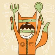 cute hungry fox