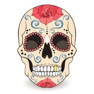 Day of The Dead Sugar Skull with floral ornament