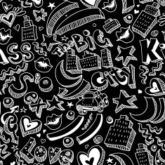 Seamless background with lips hearts