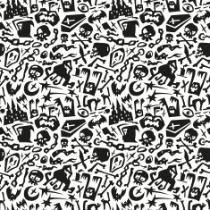 Halloween evil monsters - seamless background N2