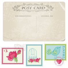 Postcard and Stamp Set