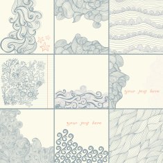 Abstract retro doodle design set N2