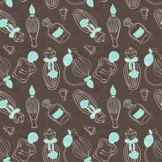 Hand drawn perfume fragrances bottles