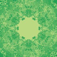 Flowers circle ornate background