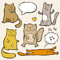 Funny cats illustration