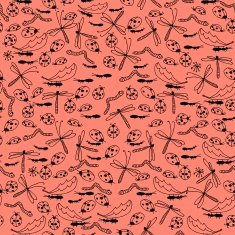floral seamless pattern with insects