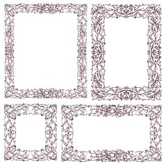 set vintage frame with floral ornament