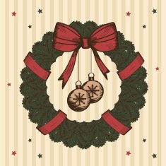 decorative hand drawn christmas wreath