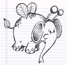 Sketch Doodle Bumble Elephant