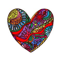 Abstract heart of doodles