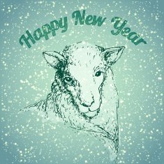 Sheep illustration with snowflake N2