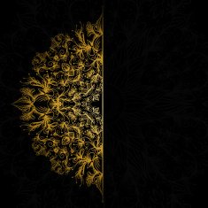 Banner on black background with flowers N7