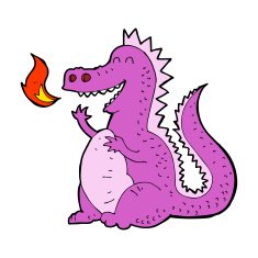 cartoon fire breathing dragon N24