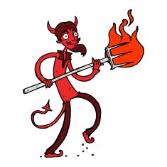 Cartoon Devil With Pitchfork N43