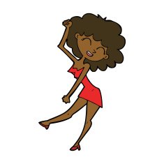 cartoon dancing woman N82