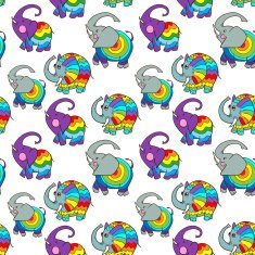 Seamless cartoon elephant N2