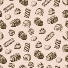 Vector seamless pattern with chocolates