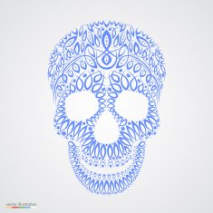 Ornamental pattern skull in tattoo style N2
