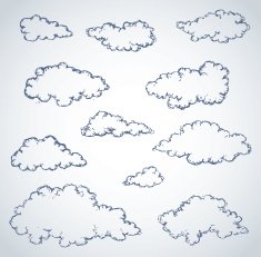 Vector freehand sketch Clouds