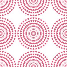 Seamless pattern of swirl pink heart