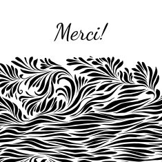 Black and white hand drawn merci background N2