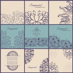 Set of vintage Congrats cards with lace ornament N2