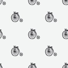 Vector seamless pattern with retro bikes N2