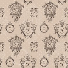 Old vintage clock seamless pattern N2