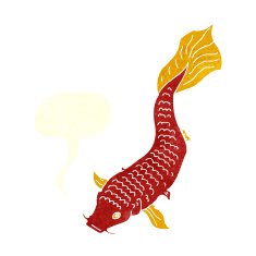 cartoon fish with speech bubble N133
