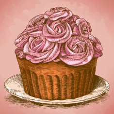 engraving pink cake