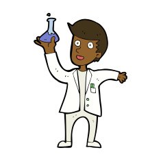 cartoon happy scientist N12